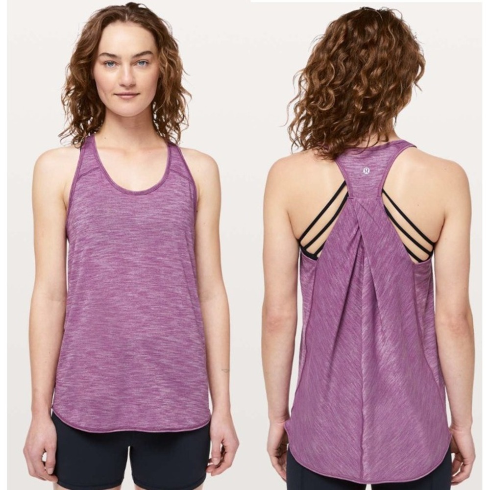 Lululemon Essential Tank Heathered Vintage Plum Twisted Racerback Women's Size 6